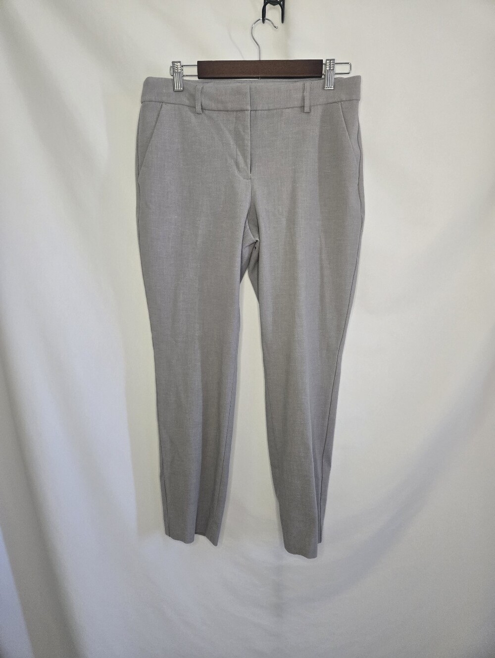 Express Columnist Light Gray Straight‑Leg Dress Pants | Size 10